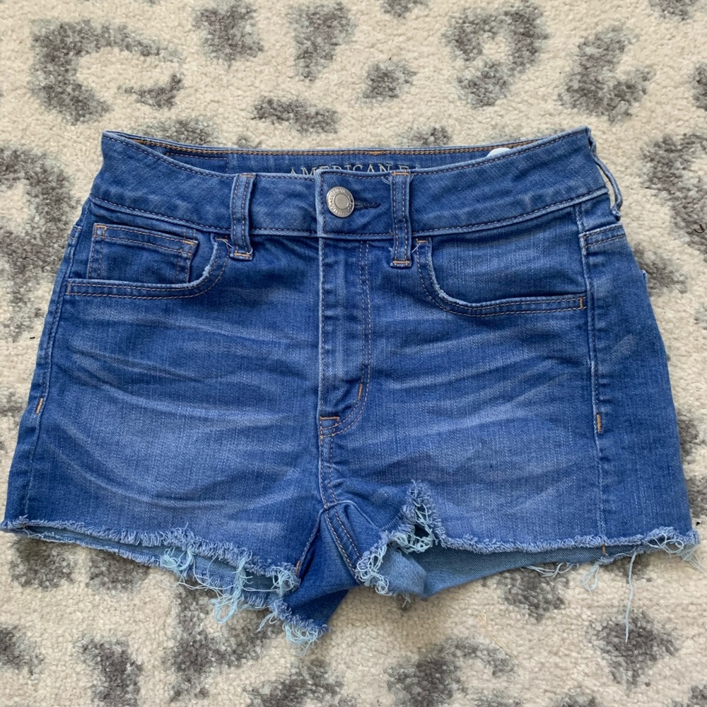 american eagle super stretch hi rise shorts